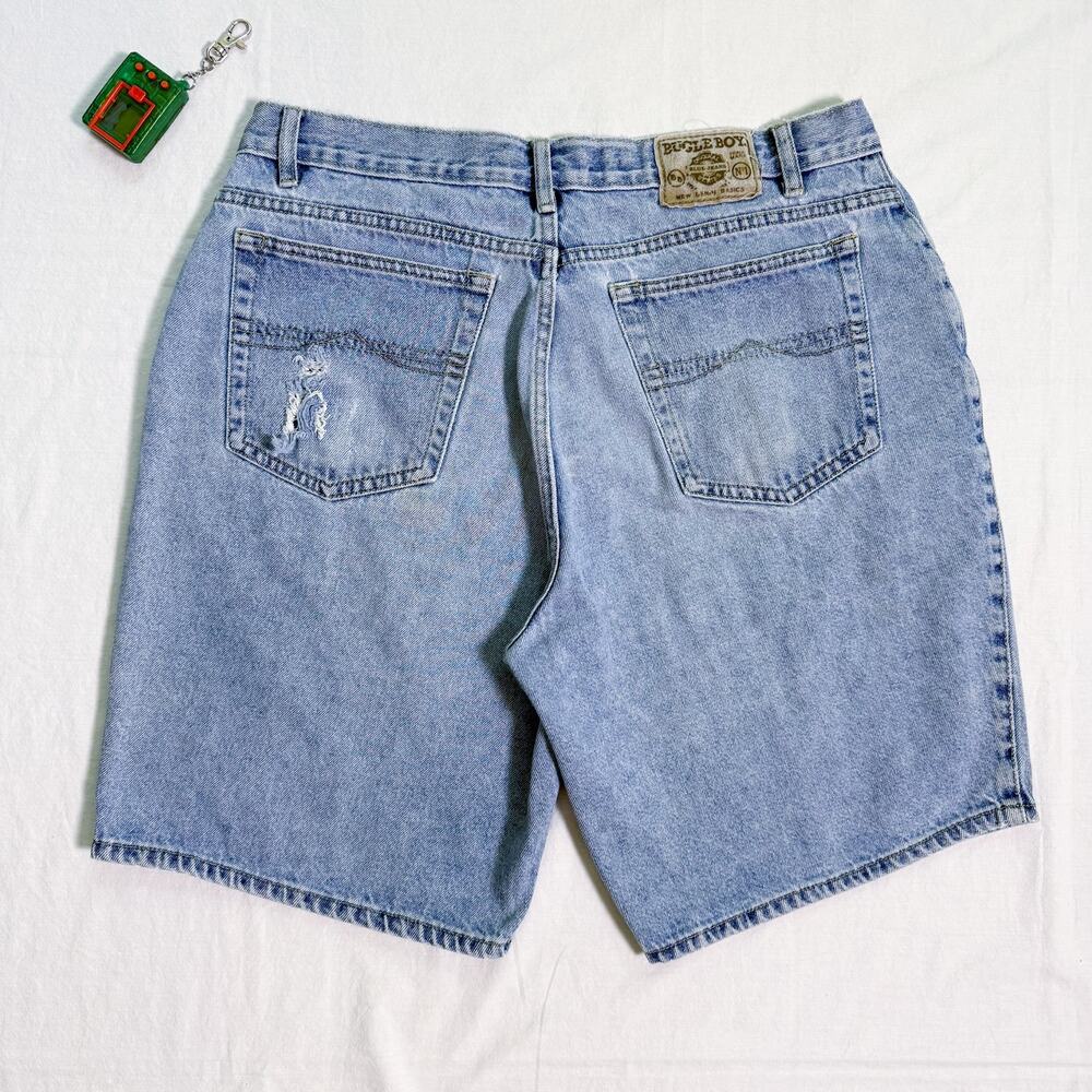 Vintage Bugle Boy Baggy Denim Shorts / Jorts - 33